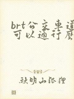 brt公交车道可以通行么