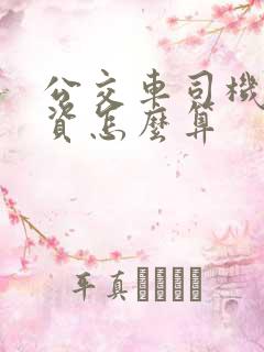 公交车司机的工资怎么算