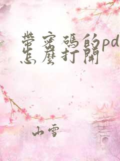 带密码的pdf怎么打开