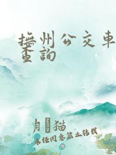 抚州公交车路线查询