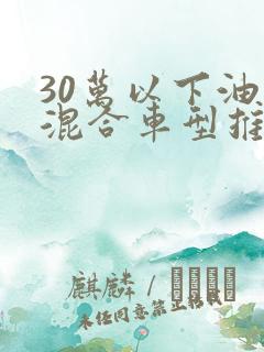 30万以下油电混合车型推荐