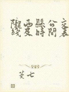 陇西县公交车路线及时间表