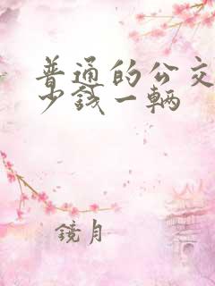 普通的公交车多少钱一辆