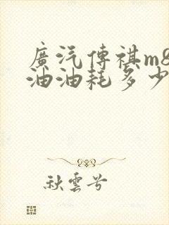 广汽传祺m8纯油油耗多少
