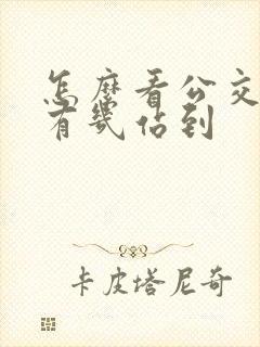 怎么看公交车还有几站到