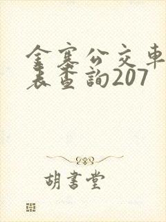 金寨公交车时刻表查询207