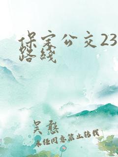 保定公交23路路线