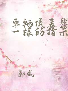 车辆仪表盘小船一样的指示灯是啥意思