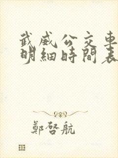 武威公交车线路明细时间表