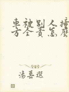 车被别人撞了对方全责怎么索赔交通费