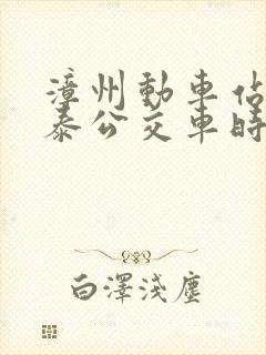 漳州动车站到长泰公交车时间表