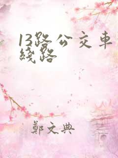 13路公交车的线路