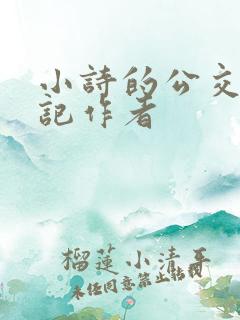 小诗的公交车日记作者