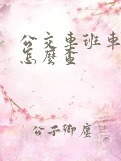 公交车班车时间怎么查