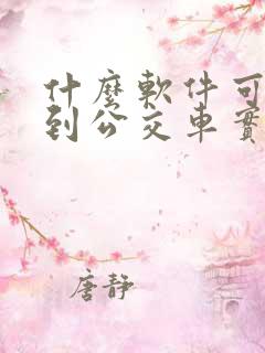 什么软件可以查到公交车实时位置