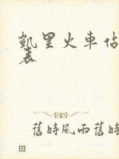 凯里火车站时刻表