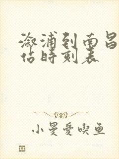 溆浦到南昌火车站时刻表