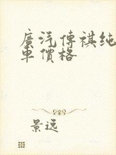 广汽传祺纯电动车价格