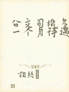 公交司机多少钱一个月待遇怎么样