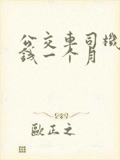 公交车司机多少钱一个月