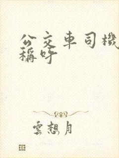 公交车司机怎么称呼