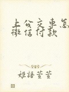 上公交车怎么用微信付款