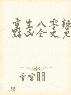 重生八零辣妻有点凶全文免费阅读