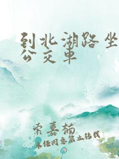 到北湖路坐几路公交车