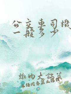 公交车司机工资一般多少