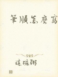 笔顺怎么写笔顺