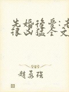 先婚后爱:老公很凶猛全文小说免费阅读全文