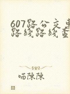 607路公交车路线路线查询时间