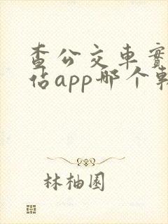 查公交车实时到站app哪个软件好