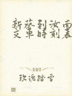 新蔡到汝南埠公交车时刻表