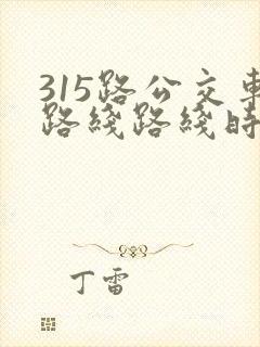 315路公交车路线路线时间