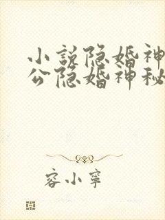 小说隐婚神秘老公隐婚神秘老公