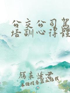 公交公司驾驶员培训心得体会