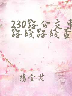 230路公交车路线路线查询