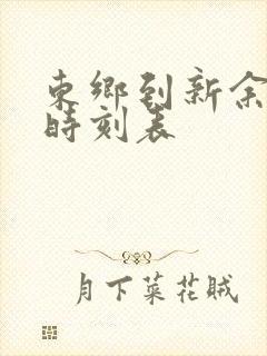 东乡到新余火车时刻表
