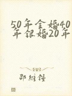 50年金婚40年银婚20年是什么婚