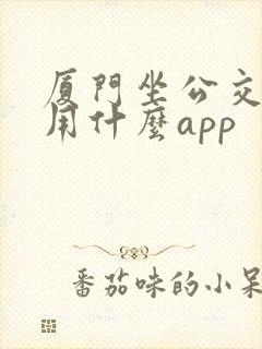 厦门坐公交地铁用什么app