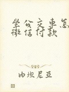 坐公交车怎么用微信付款