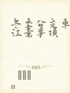 冬季公交车行车注意事项