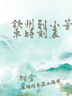 钦州到小董公交车时刻表