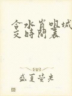 合水肖咀城乡公交时间表