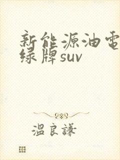 新能源油电混合绿牌suv