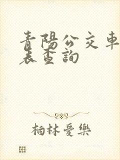 青阳公交车时刻表查询