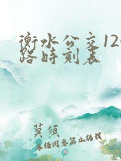 衡水公交125路时刻表