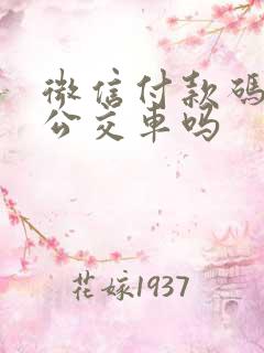 微信付款码能付公交车吗