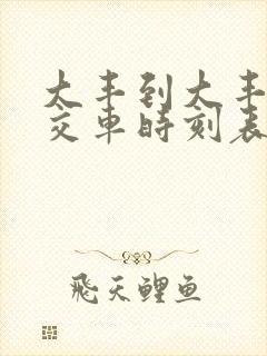 大丰到大丰港公交车时刻表